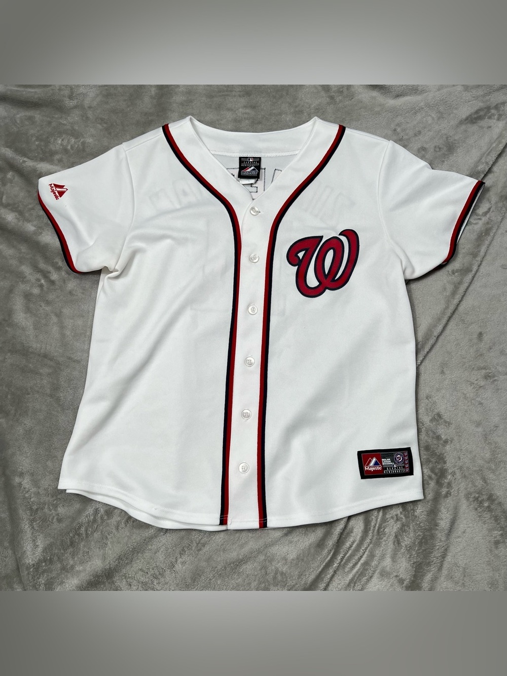 Vintage Washington Nationals Ryan Zimmerman Jersey Boys L White #11 MLB Baseball